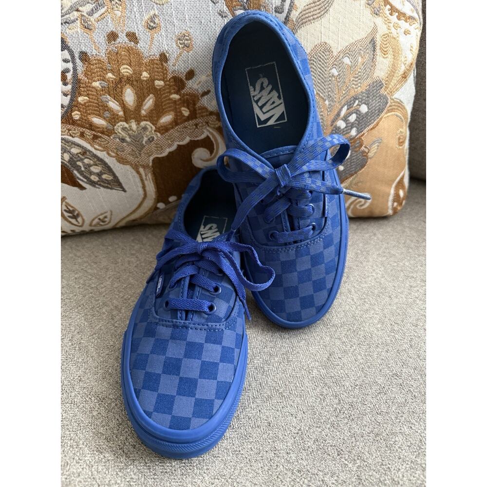 Vans Sneakers Tennis Shoes Mens 6 Women’s 7.5 Blue Checkerboard